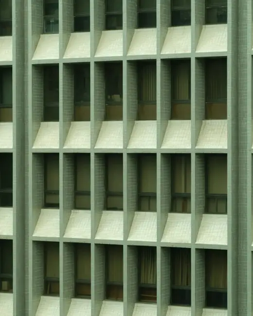 A close up of a building with lots of windows
