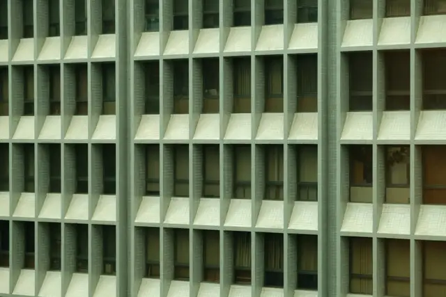 A close up of a building with lots of windows